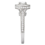 Radiant Yaffie White Gold Diamond Halo Ring Sparkles with 1 1/4ct TDW