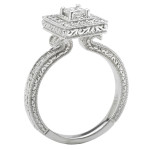 Vintage Princess Cut Diamond Ring in Yaffie White Gold with 1/2 ct TDW