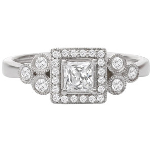 Yaffie 1/2ct TDW Princess Diamond Engagement Ring in White Gold
