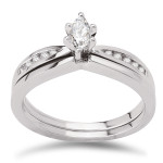 Yaffie Marquise Diamond Bridal Ring Set in White Gold with 1/3ct Total Diamond Weight