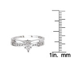 Yaffie Marquise Diamond Bridal Ring Set in White Gold with 1/3ct Total Diamond Weight