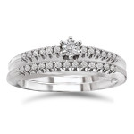 Stylishly Elegant 1/4 ct TDW Diamond Bridal Ring Set in Yaffie White Gold