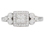 Vintage Princess Yaffie Ring with White Gold & Sparkling Diamonds (1/4ct TDW)