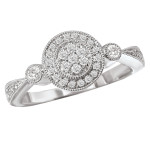 Say 'I do' with the Yaffie White Gold Princess Diamond Halo Ring