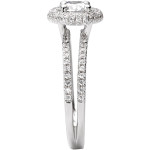 Yaffie Split Shank Diamond Halo Ring - Elegant White Gold with 0.75ct TDW