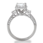 Yaffie Bridal Set featuring Princess Cut CZ and Halo Design in Rhodium Plated Sterling Silver