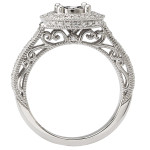 Yaffie Sterling Silver Diamond Engagement Ring - Vintage Style