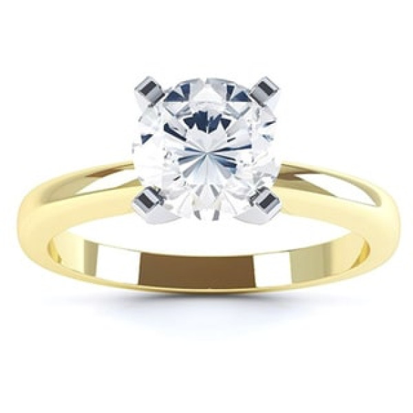 Sparkling Yaffie Gold Diamond Solitaire Engagement Ring with 4 Prongs