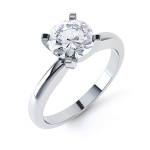 Sparkling Yaffie Gold Diamond Engagement Ring With a 4-Prong Solitaire Setting (1/6ct TDW)