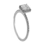 Yaffie White Gold Halo Engagement Ring, featuring 1.25ct TDW Emerald-cut Diamond