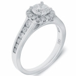 Shine Bright with Yaffie White Gold Diamond Halo Engagement Ring