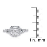 Double Halo 1ct Cushion Diamond Ring in Yaffie White Gold