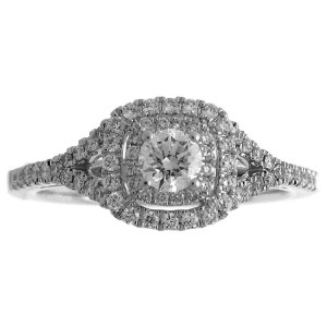 Yaffie Sparkling Double Halo Engagement Ring - 3/5ct TDW White Gold Diamond