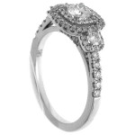 Yaffie Double Halo Diamond Engagement Ring in White Gold (7/8ct TDW)