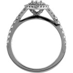 Elegant Yaffie White Gold Marquise Diamond Double Halo Engagement Ring with 7/8ct TDW