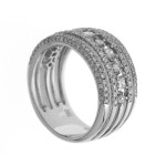 Fashionable White Gold Ring with Sparkling 1 1/10ct TDW Diamonds by Yaffie