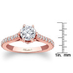 Gleaming Yaffie Rose Gold Ring with 1 1/3ct TDW Diamond