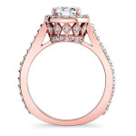 Sparkling Yaffie Rose Gold Engagement Ring with 1.75ct TDW Diamond Halo