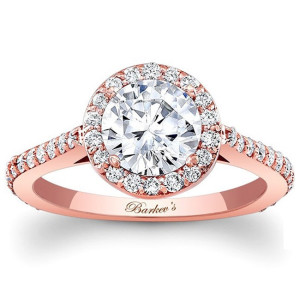 Sparkling Yaffie Rose Gold Engagement Ring with 1.75ct TDW Diamond Halo