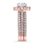 Rose Gold Diamond Bridal Set with 2 3/8ct TDW Round-cut Stones by Yaffie