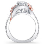 Floral Diamond Engagement Ring in Yaffie Rose and White Gold
