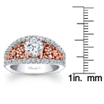 Golden Duo: 2ct TDW Round Diamond Engagement Ring by Yaffie