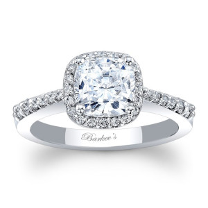 Dazzling Yaffie Engagement Ring with White Gold and Stunning Cushion Halo, adorned with 1 1/10ct TDW.