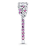 Diamond and Pink Sapphire Ring with 1 1/10ct TDW in Yaffie White Gold