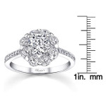 Sparkling Floral Yaffie White Gold Engagement Ring with 1.625ct TDW White Diamonds