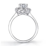 Sparkling Floral Yaffie White Gold Engagement Ring with 1.625ct TDW White Diamonds