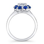 Flower Power: Yaffie Blue Sapphire Ring with Diamond Halo