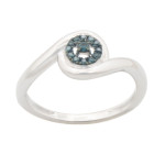 Stunning Blue Diamond Engagement Ring with Brilliant Round Cut by Yaffie