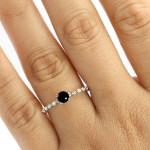 Yaffie™ Custom 1/2ct. Black and White Diamond Engagement Ring with a Touch of Gold