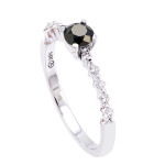 Yaffie™ Custom 1/2ct. Black and White Diamond Engagement Ring with a Touch of Gold