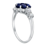 White Gold Blue Sapphire and Diamond Engagement Ring with Yaffie Sophistication