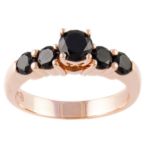 Yaffie ™ Bespoke Rose Gold Ring with 1 1/5ct TDW Black Diamond for the Perfect Proposal