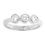 Sparkling Yaffie White Gold 3-Stone Ring with 1/2ct TDW