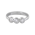 Sparkling Yaffie White Gold 3-Stone Ring with 1/2ct TDW