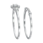 3-way Halo Bridal Ring Set with Yaffie White Gold and 1/3ct Total Diamond Weight