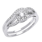 Yaffie Bridal Halo Ring Set with 1/3ct White Gold Sparkle