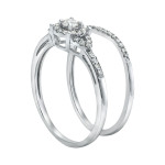 Sparkling Yaffie Bridal Set with Halo-Style White Gold 1/3ct TDW Engagement Ring