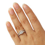 Halo Bride Set with Yaffie White Gold 1/3ct TDW