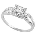 Dazzling Yaffie Bridal Set with Halo Design and 1/3ct TDW in White Gold
