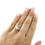 Heart Shaped Bridal Ring Set with 1/4ct TDW in White Gold by Yaffie
