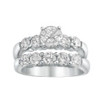 White Gold Diamond Bridal Set with 2 1/6 Total Carat Weight by Yaffie
