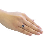 Blue Bliss Oval Sapphire and Diamond Engagement Ring in White Gold by Yaffie
