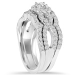 Blissful Yaffie White Gold Diamond Bridal Engagement Set with 1 1/0ct TDW