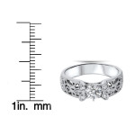 Vintage Diamond Bliss: Yaffie White Gold Engagement Ring with 1/2 Carat TDW and 2mm Band