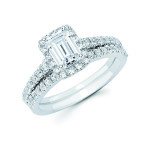 Emerald-cuts shine in Yaffie 1 1/3ct TDW White Gold Bridal Ring Set with Gorgeous Diamonds