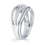 Bridal Ring Set: Yaffie Diamonds' Multi-Row Open White Gold with 1/4ct TDW Diamonds
